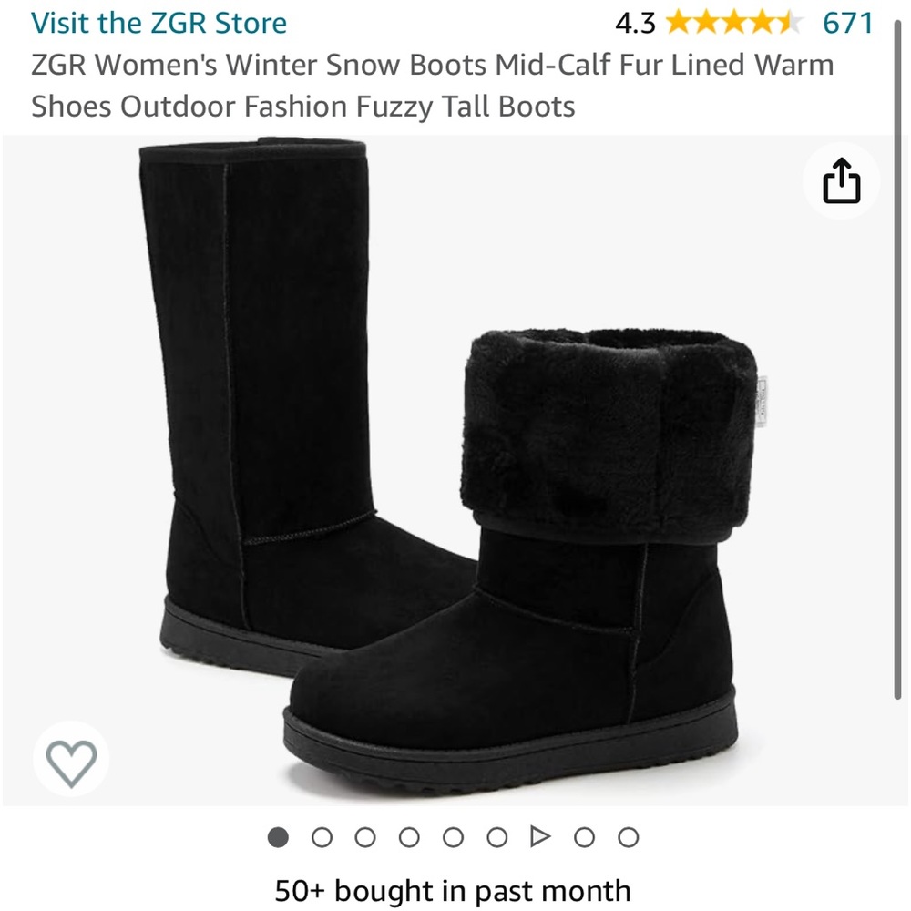 Black fur boots